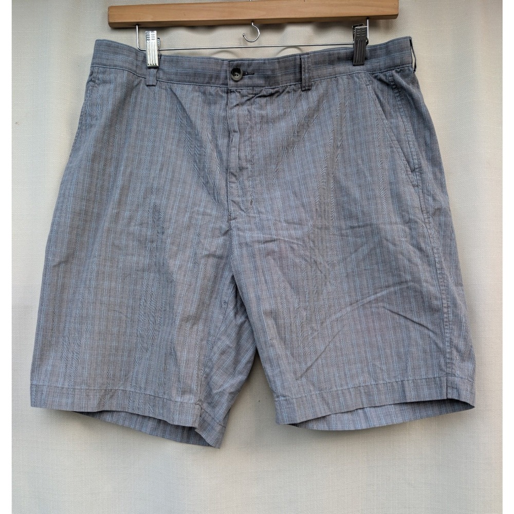 Cutter & Buck Mens Grey Blue Glen Plaid Cotton Shorts Size 40 MCB09857